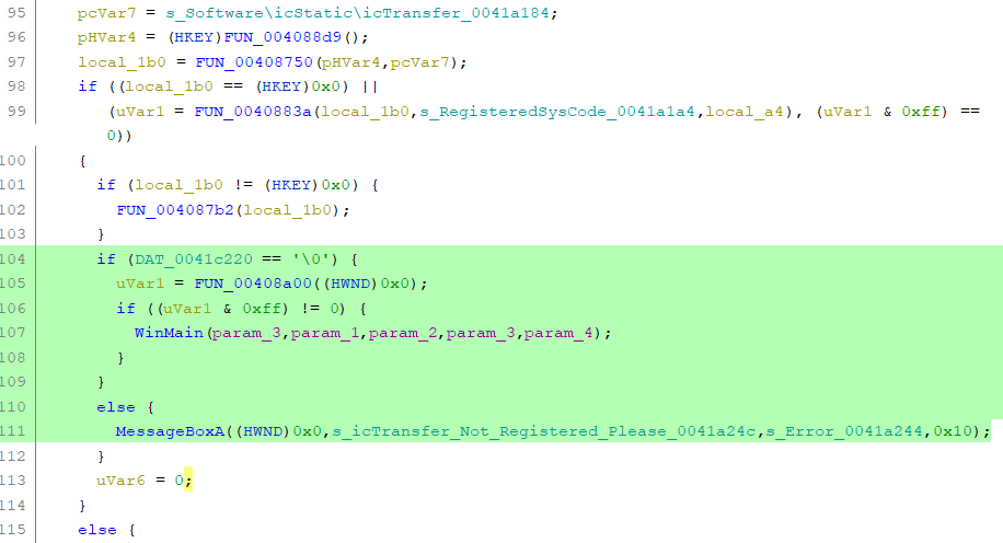 Some useless code highlighted